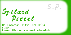 szilard pittel business card